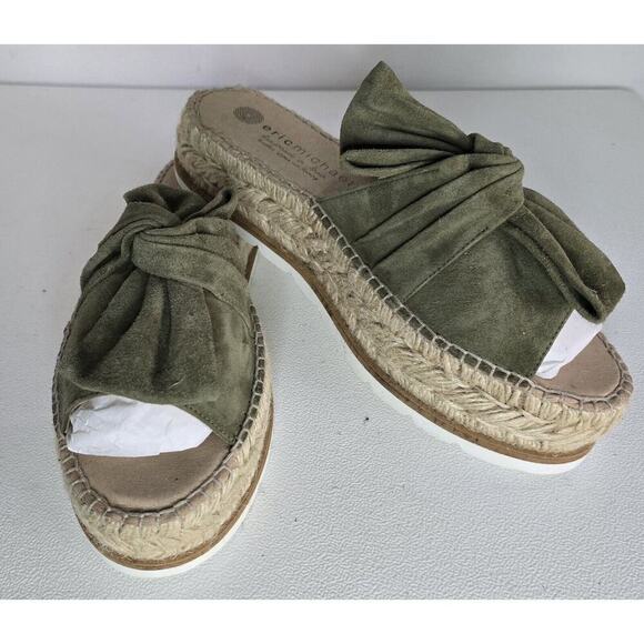 Eric Michael Shoes - ERIC MICHAEL Sybil Suede Sandals Wedges Made in Spain Sage Green Sz 39-US 8-8.5